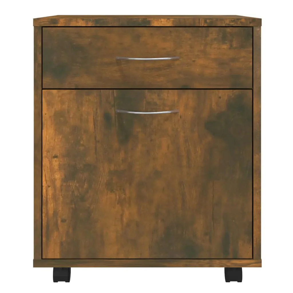 Caisson de bureau mobile en bois chêne fumé pour rangement - 5