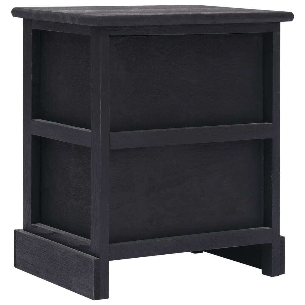 "Winterschlussverkauf "Nachttisch Elegantes Design - Beistelltisch - Nachtschrank - Schwarz 38×28×45 cm Paulownia-Holz NeuMöbel 3596713