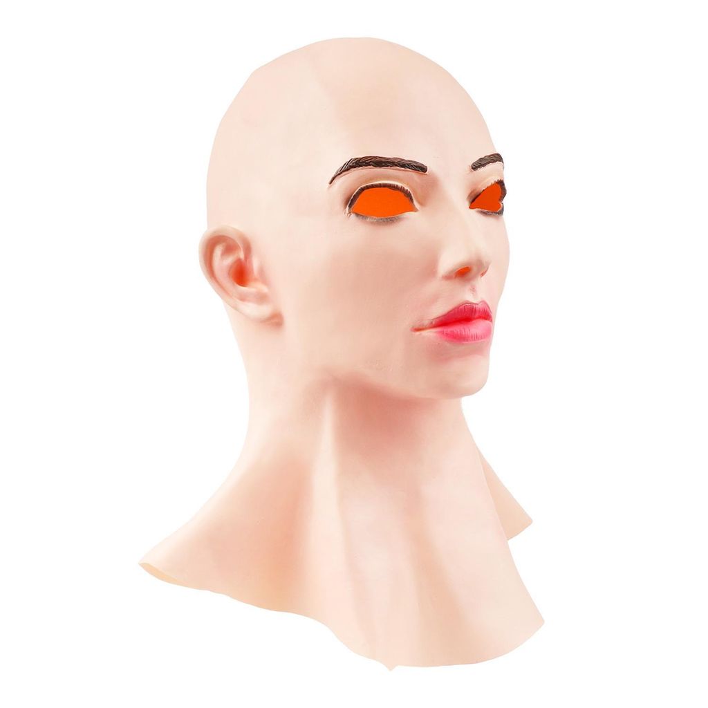 Realistisches Weibliches Latex-Kopfbedeckung – Cosplay, Drag Queen, Halloween Kostüm Kopfgear