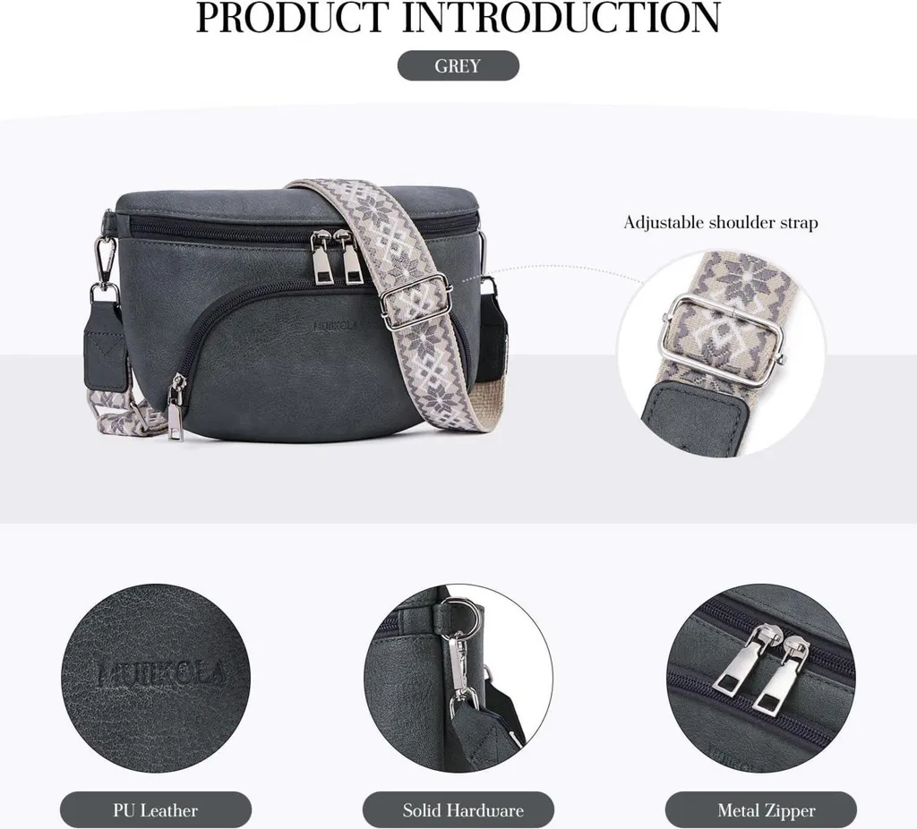 Sac poitrine femme bandoulière MUIIKOLA en cuir synthétique anti-vol - 6