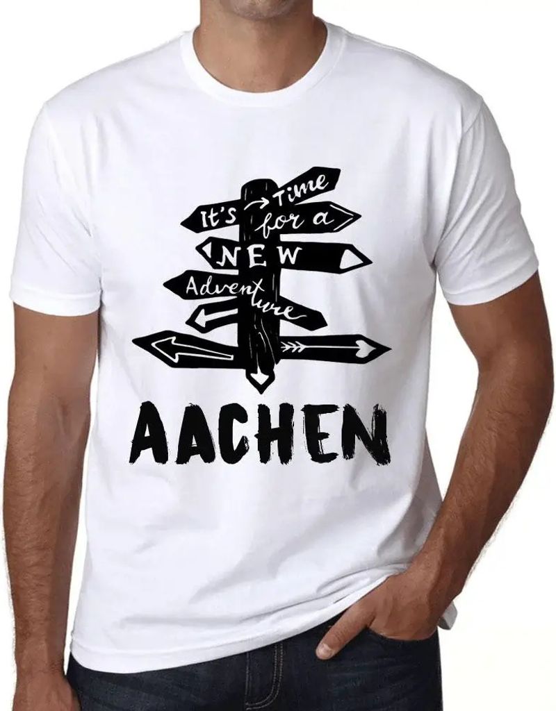 Herren Grafik T-Shirt Es ist Zeit für ein neues Abenteuer in Aachen – It’s Time For A New Adventure In Aachen – Öko-Verantwortlich Vintage ...