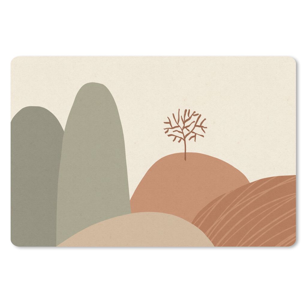 MuchoWow Mauspad Mousepad Pastell - Berge - Landschaft - Abstrakt 27x18 cm - Mousepads - Maus Mat - Pad - Mausunterlage - Büroartikel - Desk Matten