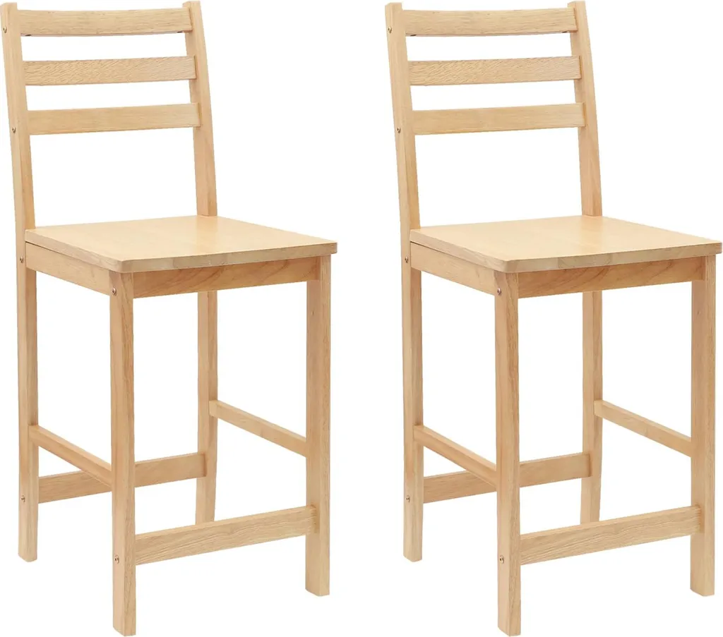 Chaise de salle à manger stable et ergonomique vidaXL bois naturel x2