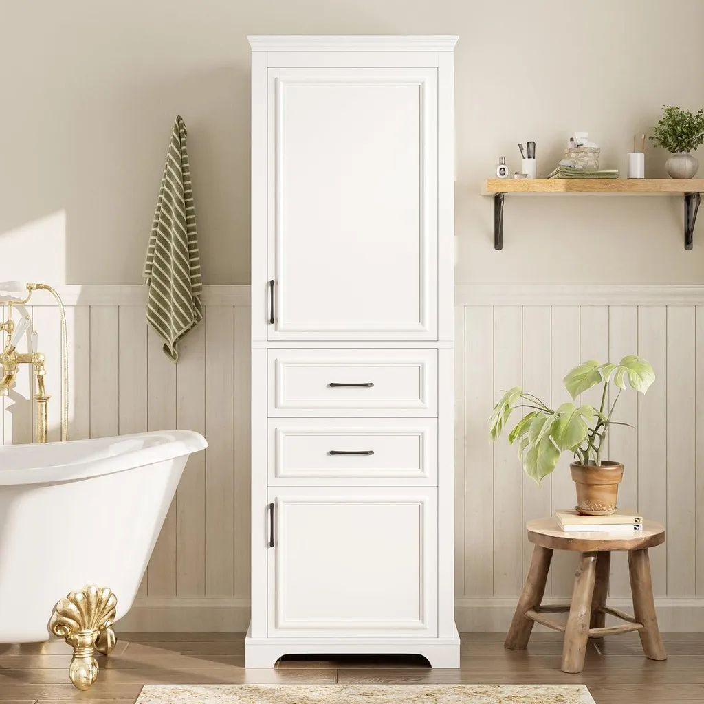Meuble de rangement salle de bain 180x60 cm pour organiser votre linge