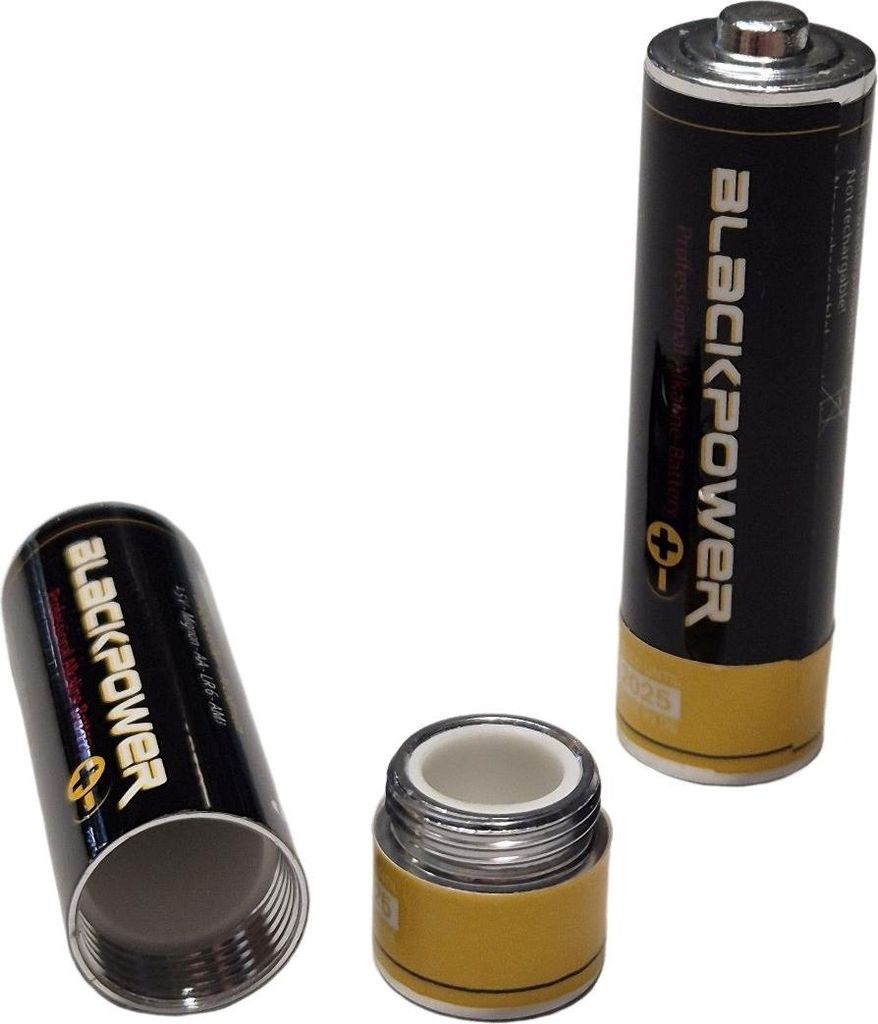 Kleine Aufbewahrungsbox in Form einer AA-Batterie