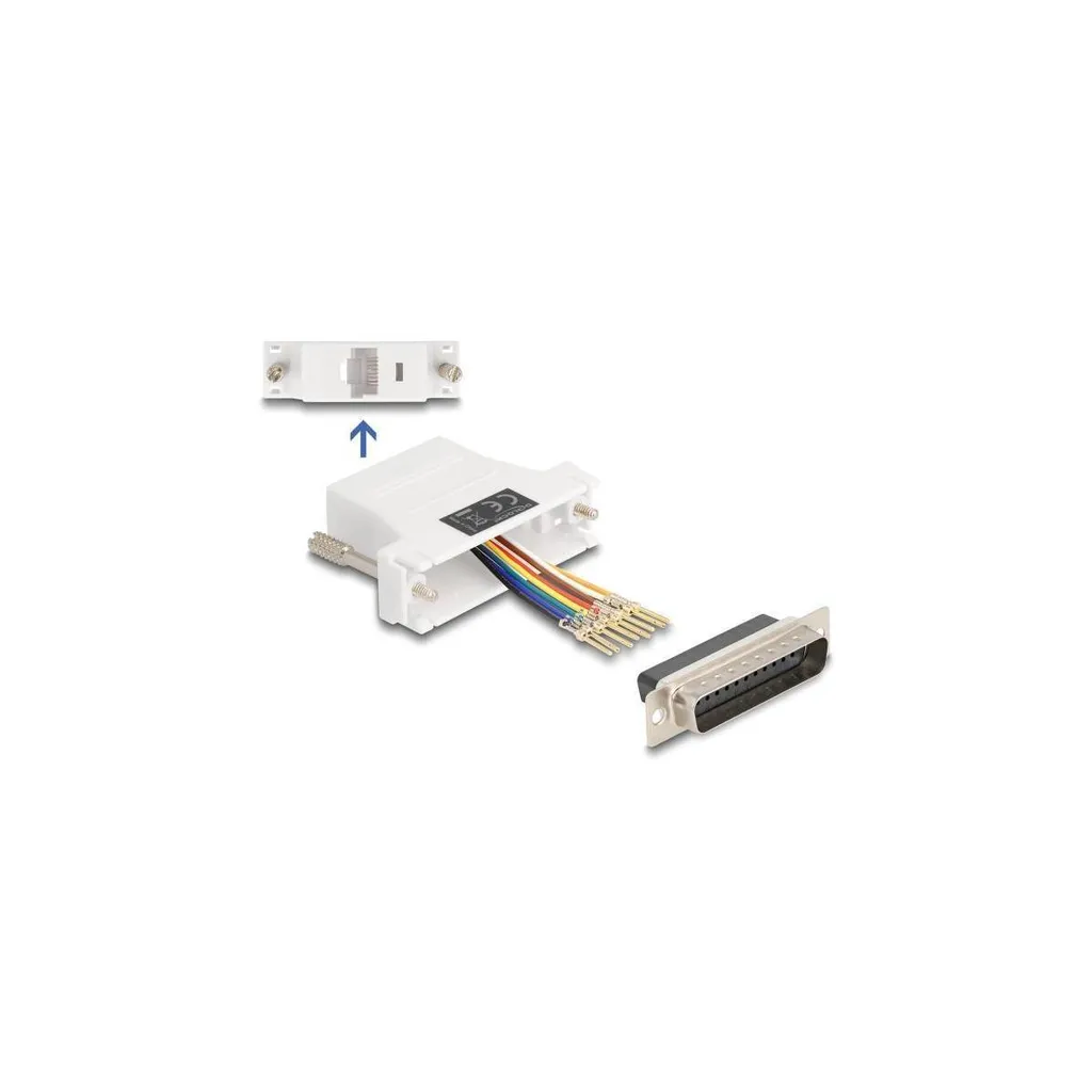 Kit Adattatore Delock D-Sub 25 Maschio a Femmina Bianco Professionale