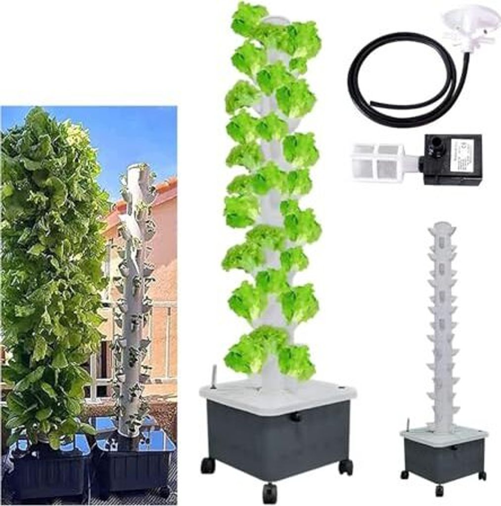 Smart Vertical Pots Tower Hydroponic Pflanzsystem Innenkit (Größe: 15 Schichten, 45 Löcher)