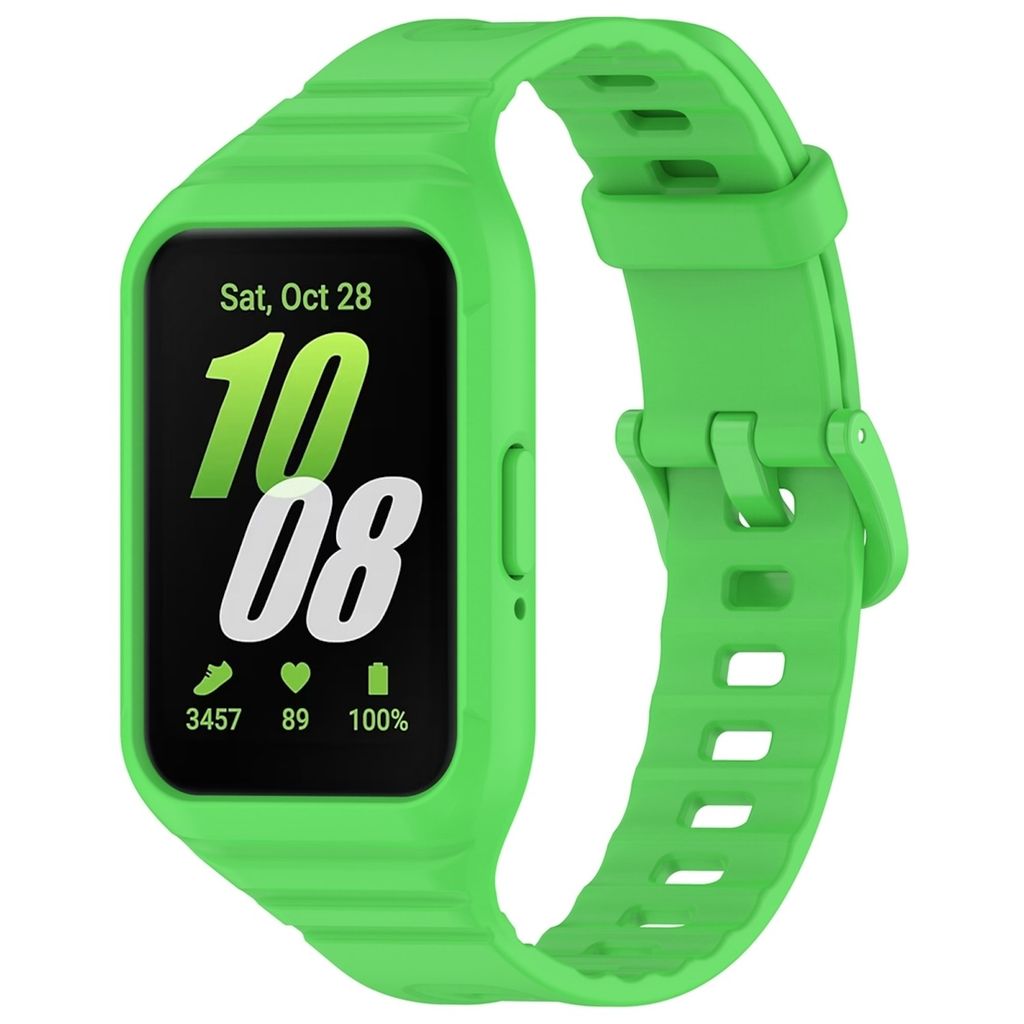 Für Samsung Galaxy Fit 3 TPU Uhrenarmband mit integriertem Gehäuse Ersatz Armband Hellgrün