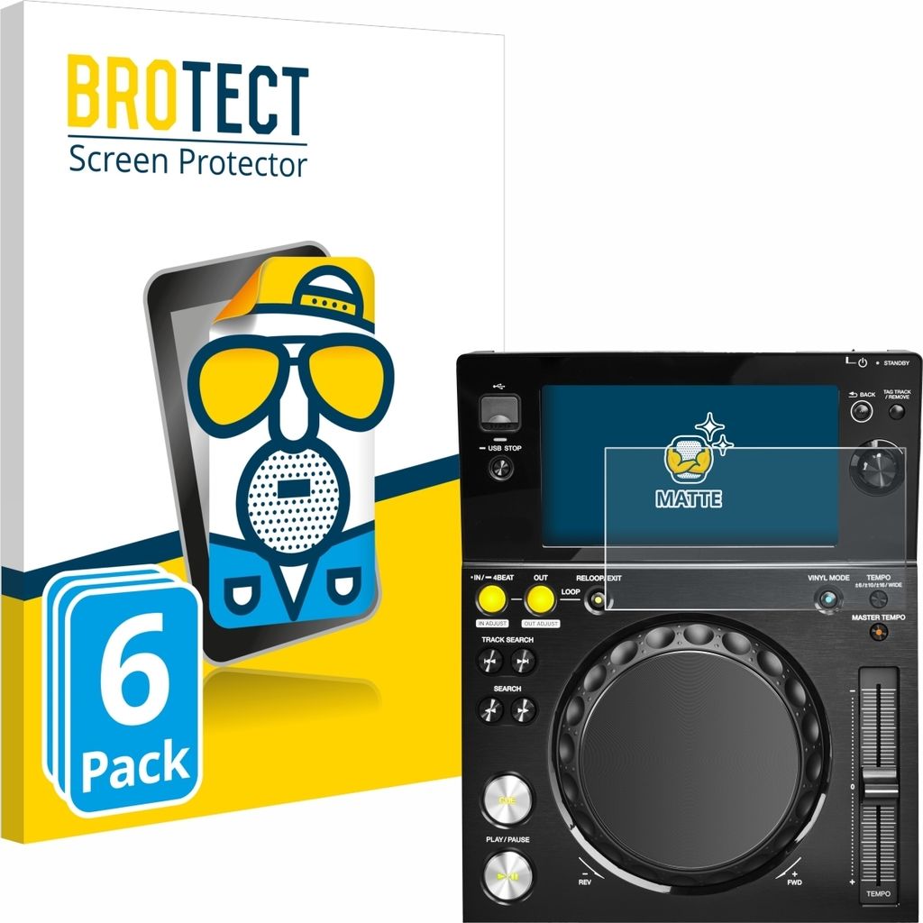 6x BROTECT Schutzfolie für Pioneer XDJ -700 Displayschutz Displayschutzfolie Folie Matt Entspiegelungsfolie