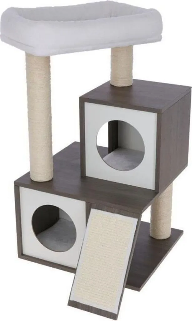 Arbre à chat bicolore avec griffoirs en sisal pour chat de tout âge