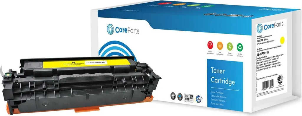 Toner laser jaune compatible QI-HP1014Y de marque CoreParts 1 pièce