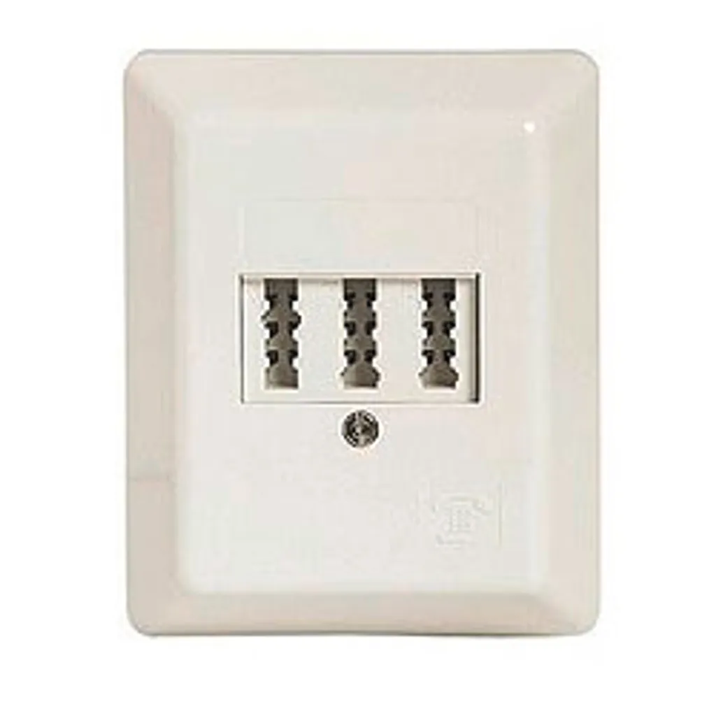 Prise téléphonique triple TAE 2x6/6NFF Rutenbeck pour montage en saillie