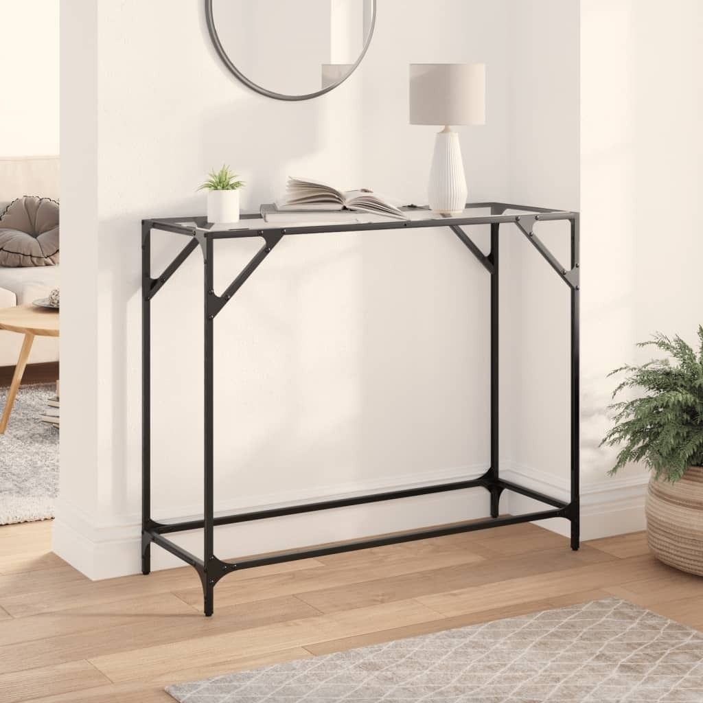 "im Angebot" Konsolentisch mit Glasplatte Transparent 98x35x81 cm Stahl - Konsolentische CC23246