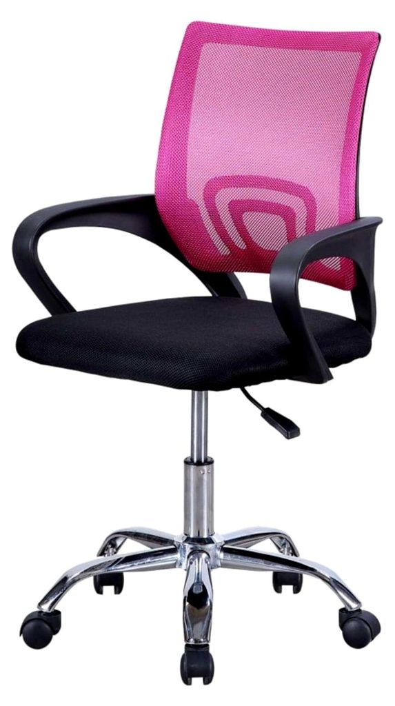 Stuhl aus Metall mit Stoffbezug, Rosa-Schwarz, 60 x 102 x 60 cm
