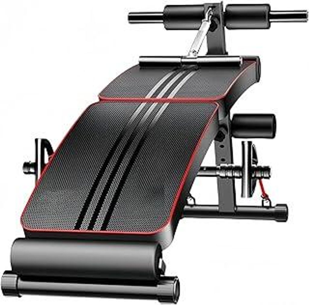 Sit-Up Bank Klappbar, Multifunktion Trainingsbank Höhenverstellbar, Mit Feder Booster Gepolstert, Bauchtrainer für Übungen Im Fitnessstudio Oder...