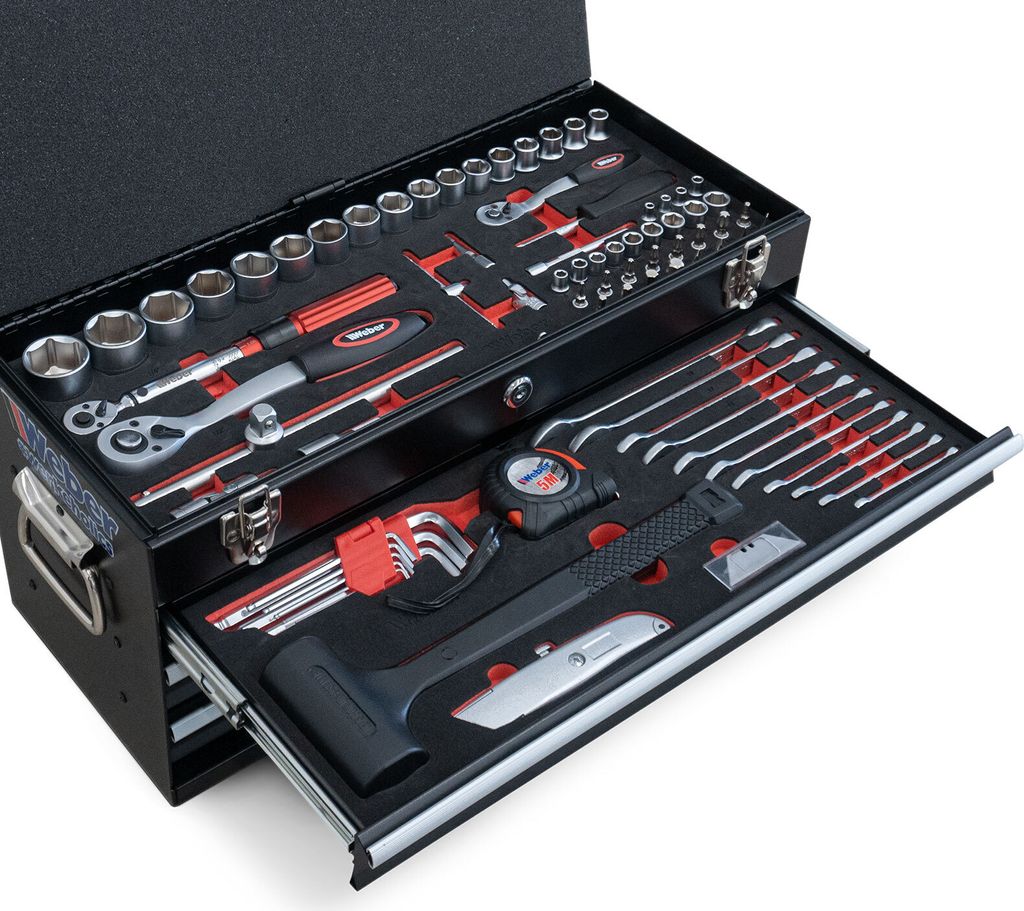 Weber MX Werkzeugkiste mit 3 Schubladen und Klappdeckel Produktbild 3