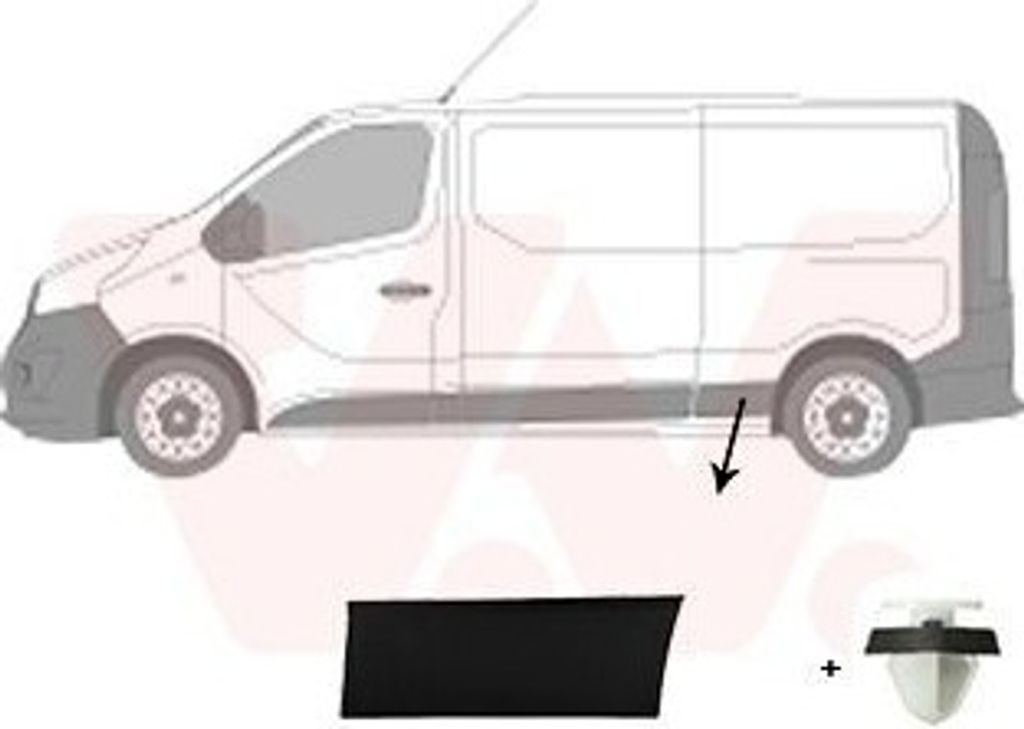 VAN WEZEL Seitenschutzleiste hinten links 4396427 für OPEL Vivaro B Combi (X82) Vivaro B Kastenwagen (X82) für RENAULT Trafic III Kastenwagen (FG)