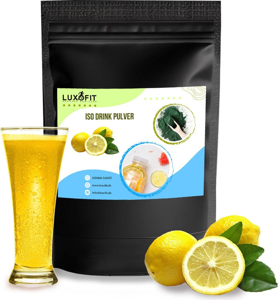 Luxofit Iso Drink Zitrone, isotonisches Getränkepulver mit L-Carnitin (333 g)