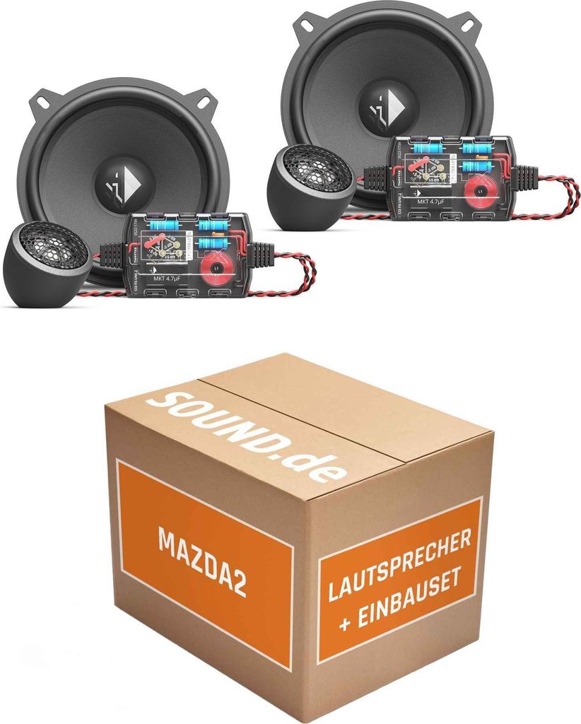 Lautsprecher Boxen Einbaupaket vorne Helix Ci3 K130.2-S3 passend für Mazda2 Typ DY | 2x Tief-Mitteltöner 2x Hochtöner