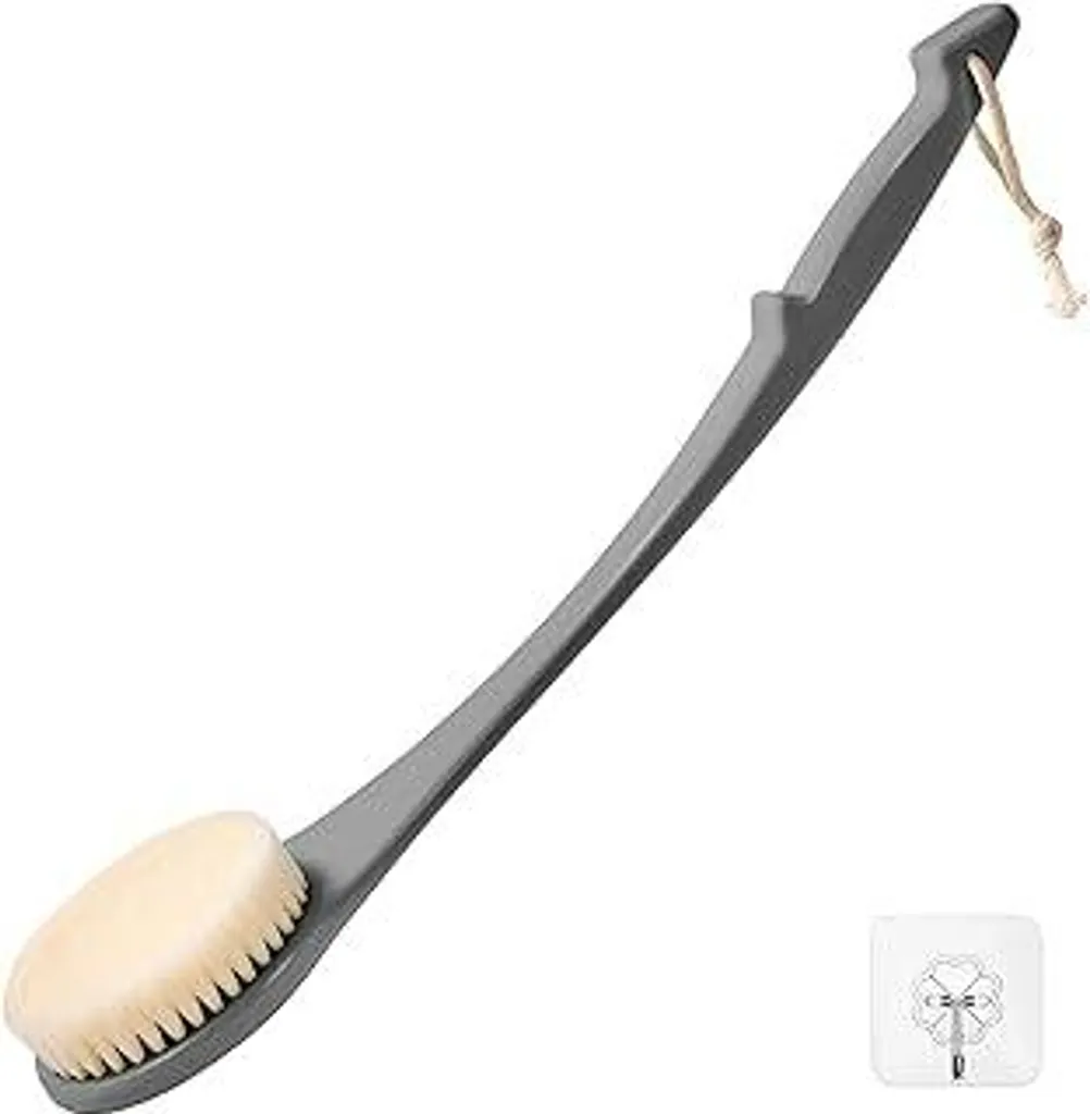 Spazzola Schiena 44cm Grigio Scuro | Setole Medie Alta Resistenza