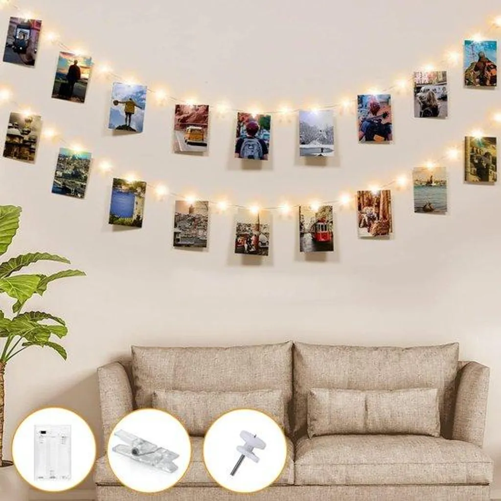 Guirlande LED intérieure 5m en cuivre flexible pour déco maison - Série Or