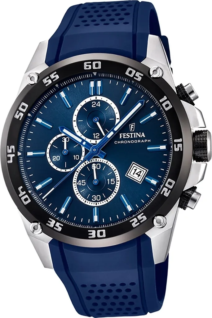 Montre à Quartz Festina F20330/2 Boîtier Acier et Bracelet Silicone Bleu