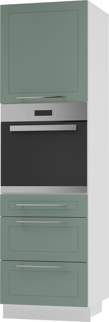 Backofenschrank Kvantum Q-D14/RU/3M Teilauszug 60cm Korpus- & Frontfarbe wählbar,mint matt,weiß
