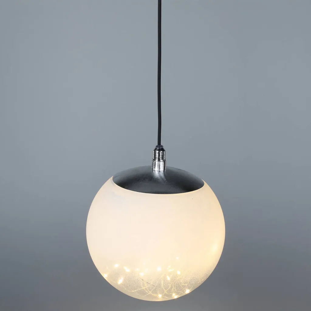 Boule transparente LED 18 cm à poser avec éclairage blanc chaud fixe