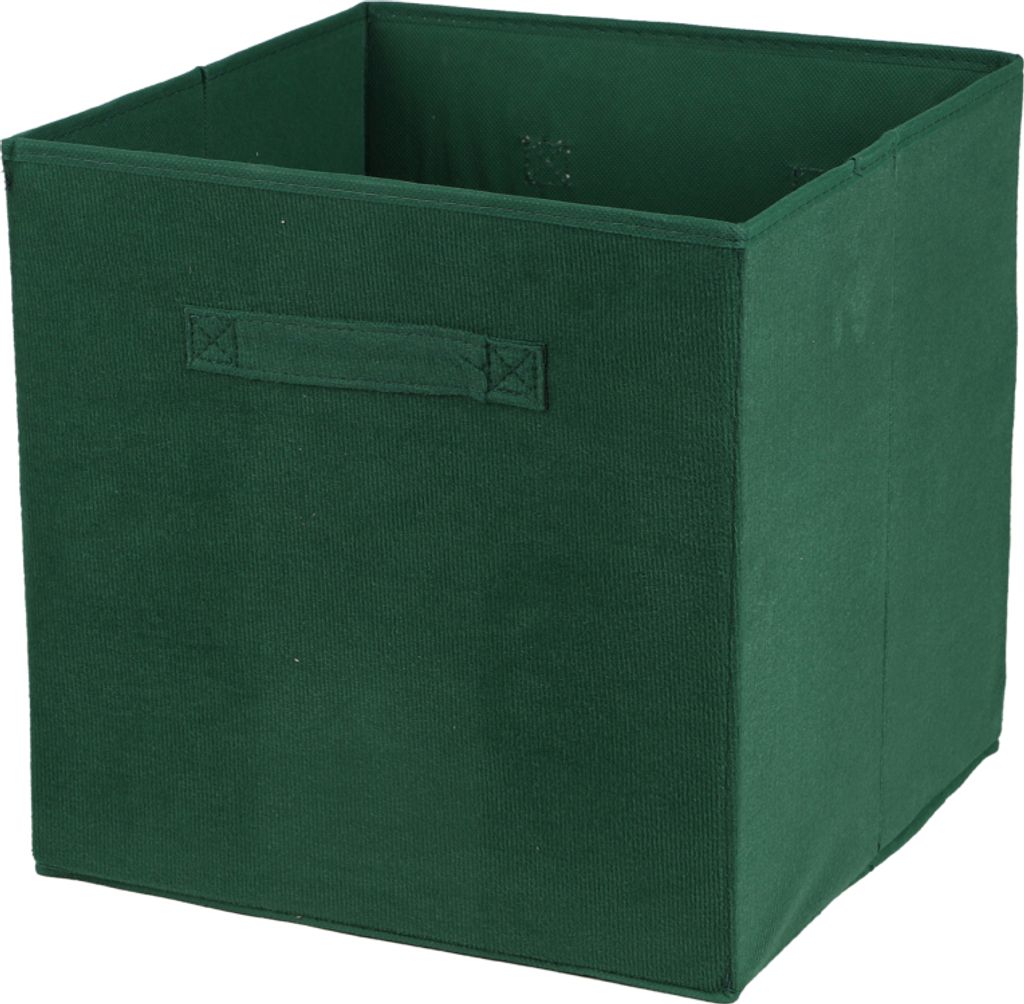 Kallax Box, Aufbewahrungsbox aus Kord, dunkelgrün Produktbild 