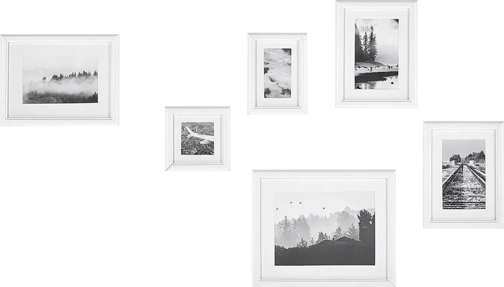 Crochets Décoratifs pour Galerie de Photos en 6 Tailles Diverses Blanc