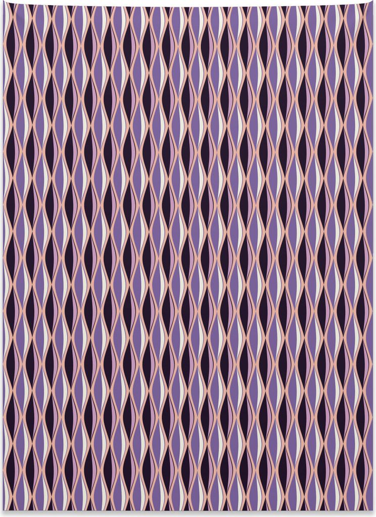 Abakuhaus Abstrakt Wandteppich, Vertikale gewellte Linien aus Weiches Mikrofaser Stoff Kein Verblassen Klare Farben Waschbar, 110 x 150 cm, Mehrfarbig