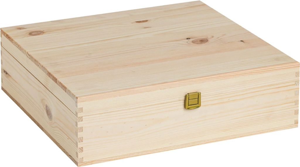 Holzkisten | 4 Flaschen 750 ml | Innenmaß 33,5X38,5X9,5 | Wein-/Bierkiste/Behälter | Für Geburtstage, Hochzeiten und Events ART. TGCOF4, 46x46x23