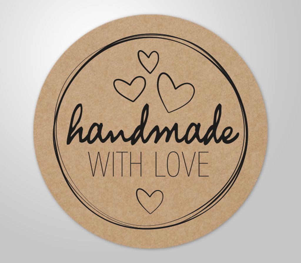 48x hochwertige Etiketten "Handmade with love " hohe Produktbild 