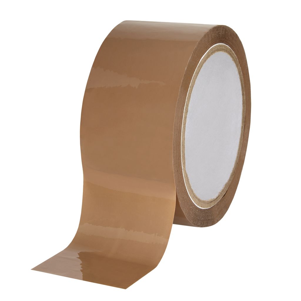 PP Klebeband Packband Braun Transparent Papier Paketband Abrollend 66m x 50mm 