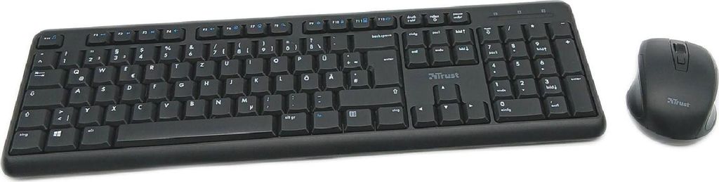 Trust Tastatur Maus Set Computer Zubehör Ymo II Kabellos Leise QWERTZ Layout Flach