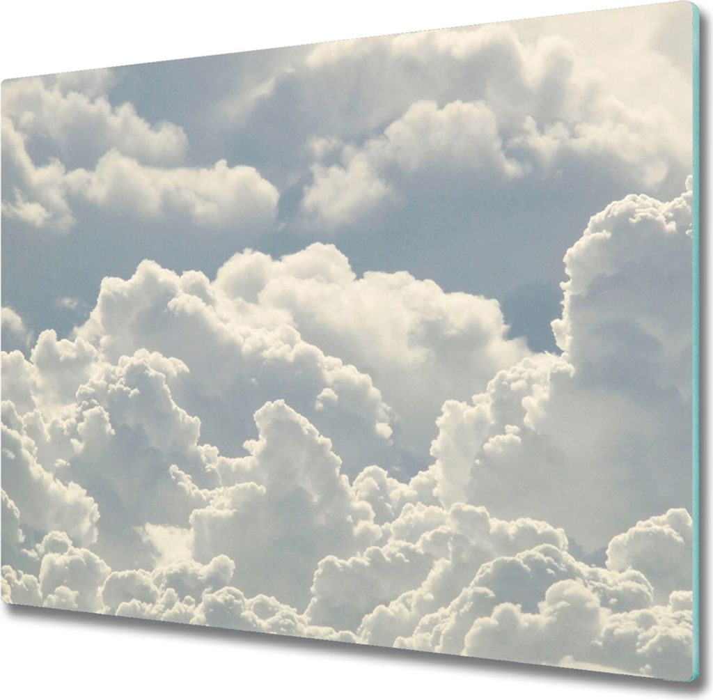 Glas Herdabdeckplatte 60x52 cm Spritzschutz Glasabdeckplatte Schneidebrett Wolken