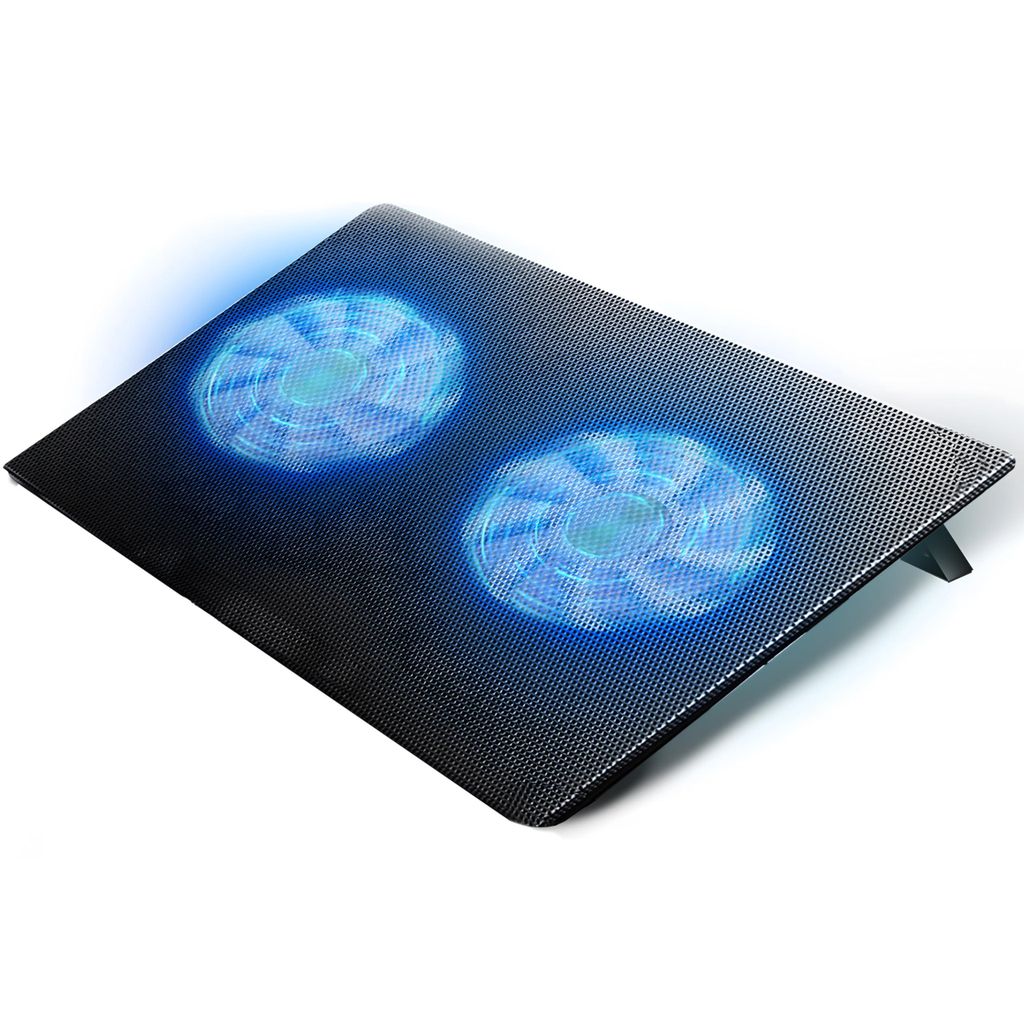 Laptop Kühler Ständer Notebook 12-15,4” Auflage 2x LED Lüfter USB-Stromversorgung Cooler Notebookkühler Laptopständer Kühlunterlage Cooling...