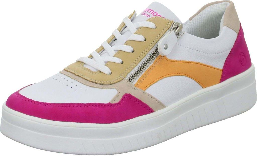 Remonte Damen Low Sneaker Weiß Bunt Leder Synthetik Größe: 42