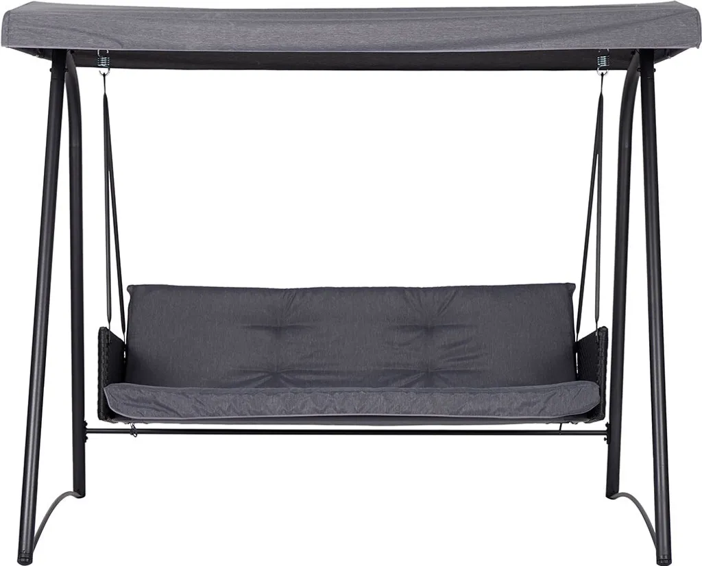 Canapé suspendu de terrasse Sanne 3 places pour détente et sieste gris