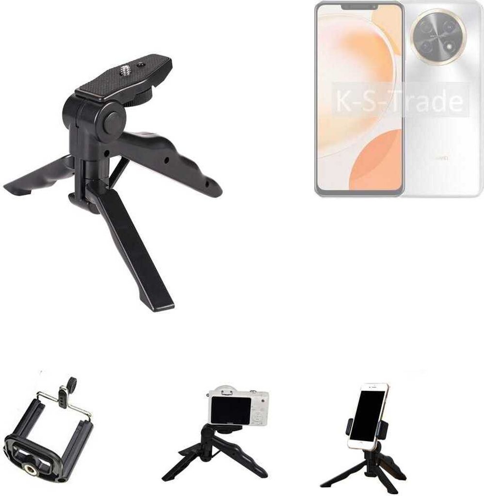 K-S-Trade Stativ Tisch-Ständer Dreibein Handy-Stativ Ständer kompatibel mit Huawei nova Y91 Mini-Stativ Smartphone Tripod Handy-Stativ aus Plastik