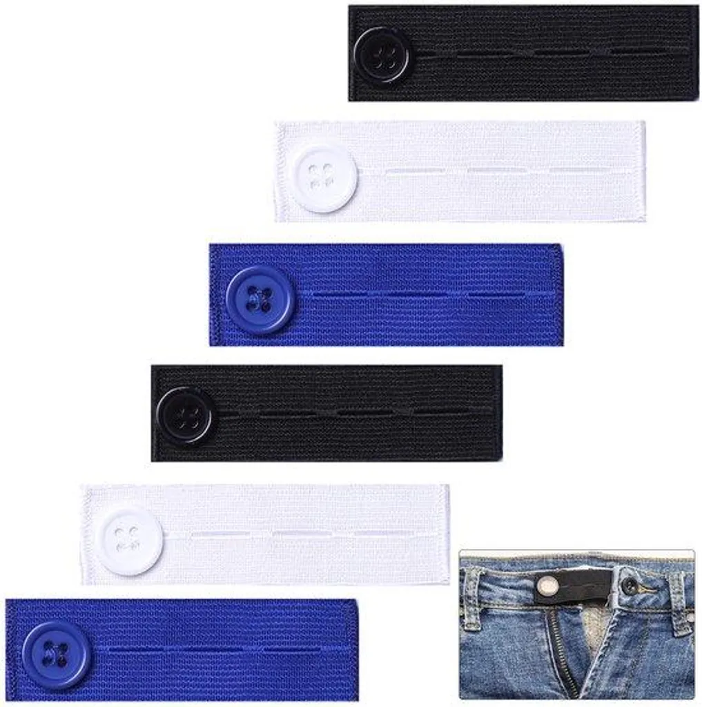 Rallonge élastique pour ceinture de pantalon et jean - Lot de 6 pièces