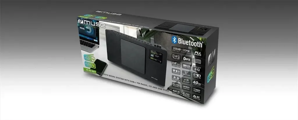 Muse M-65DBT Micro-chaîne Bluetooth et DAB+ avec Lecteur CD et Port USB