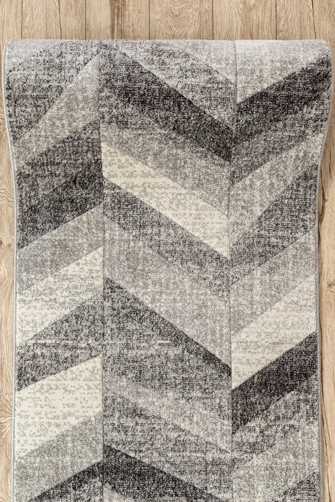 Tapis antidérapant gris 70x130 cm FEEL Fish Bone pour sol glissant - 3