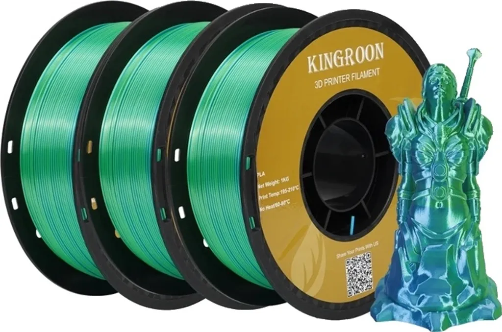 Filament PLA Soie bicolore 1,75 mm 3 kg - Fini sans strates visibles