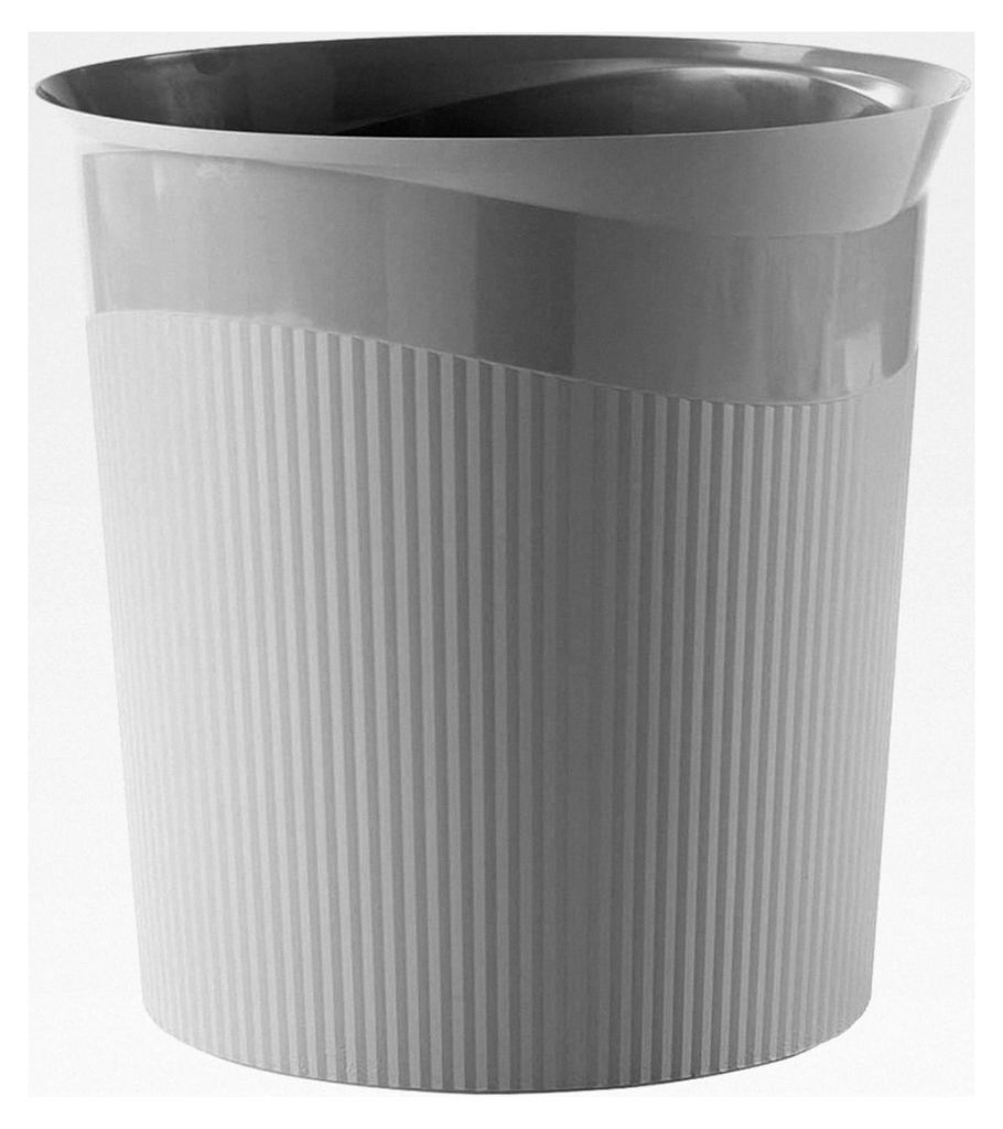 Papierkorb Re-LOOP, 6 STÜCK, nachhaltig und umweltfreundlich, 100% recyceltes Material, 13 Liter Volumen, modernes Design, stabil, dunkelgrau