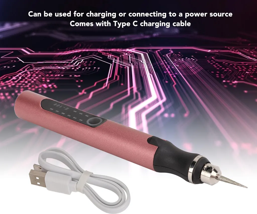 Stylo de gravure sans fil avec indicateur LED et protection électrique