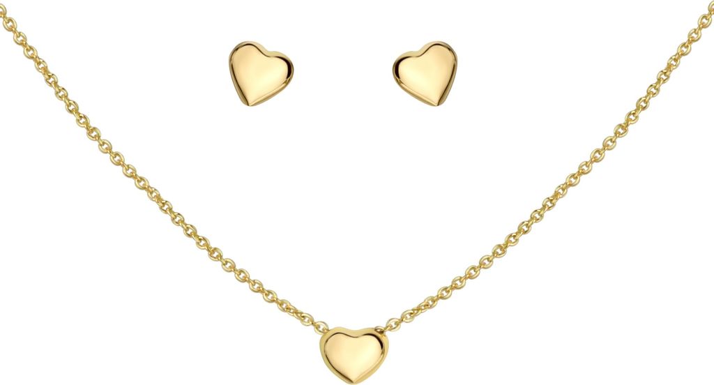 F Set Anhänger/Kette und Ohrstecker 925/- Sterling Silber 42+3cm gelb 271200001V
