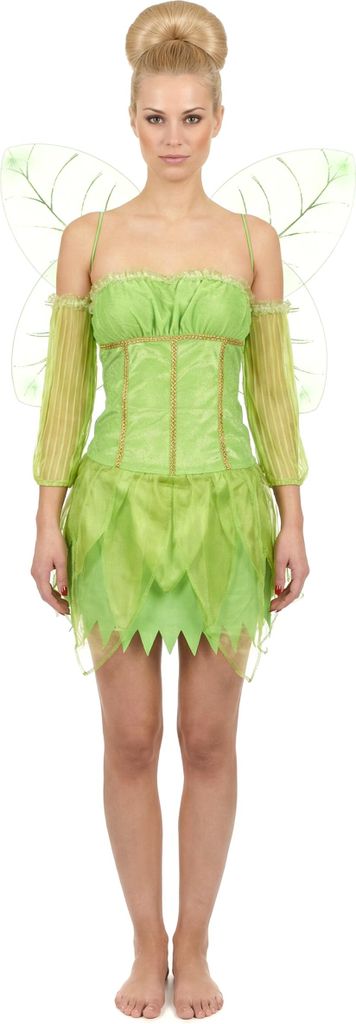 Feen-Damenkostüm Elfen-Frauenkostüm grün - M / L