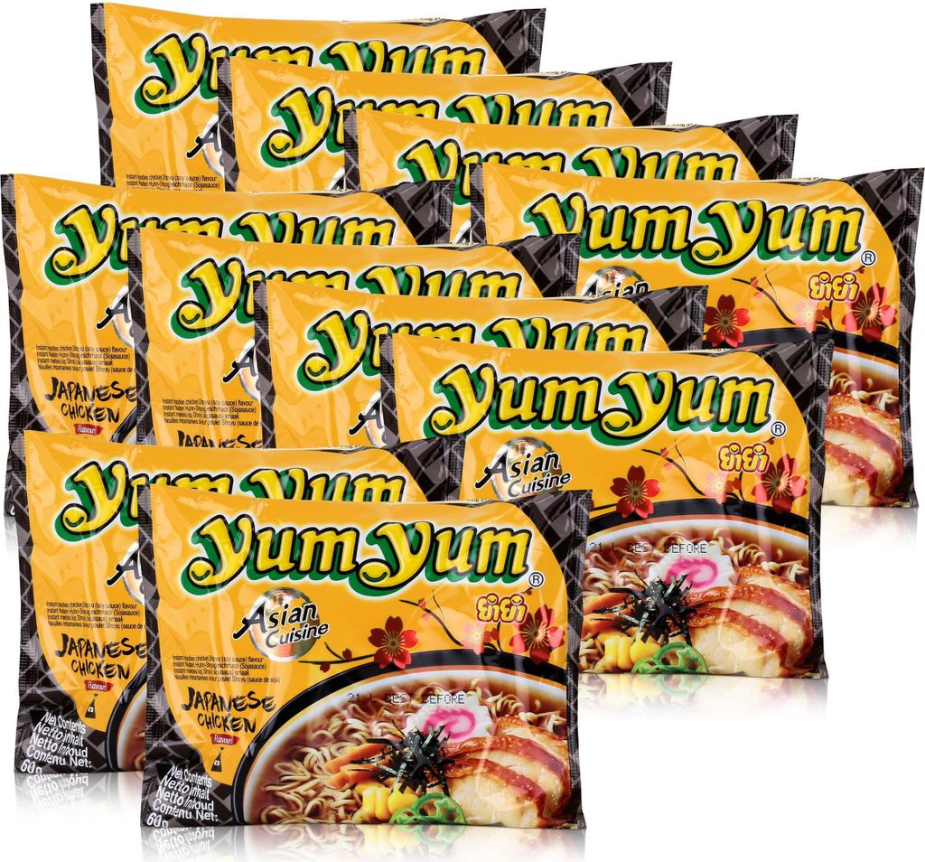 Yum Yum Instant Nudeln Japanese Chicken 60g - Fertiggericht (10er Pack)