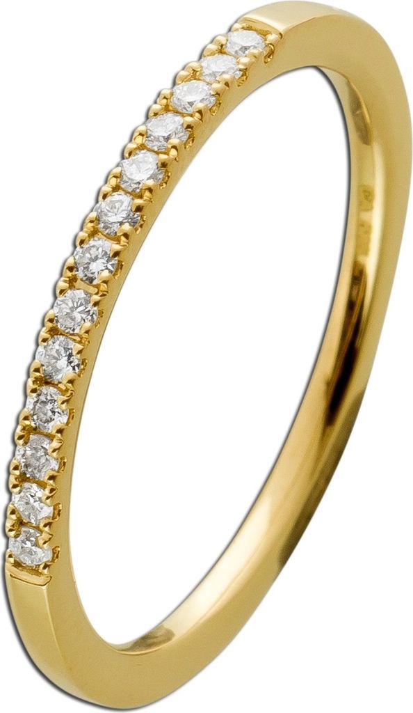 Memoire Alliance Brillant Ring Gelbgold 585 14K Diamanten 0.15ct 16